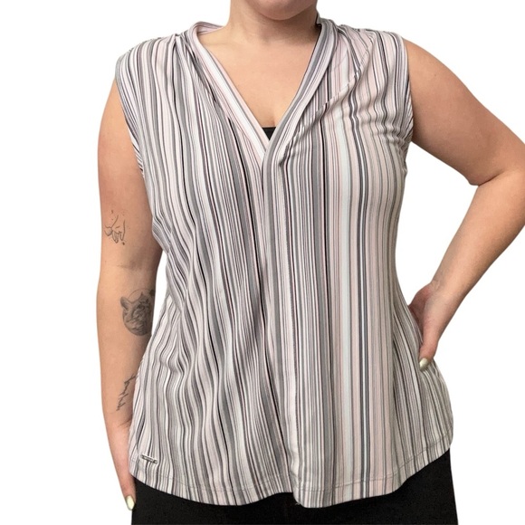 Striped Sleeveless Blouse - Picture 1 of 12
